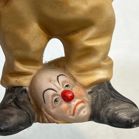VTG Ceramic Circus Clown w/2 Heads/Masks at Shoes Figurine Decor 7.5" Tall - Picture 12 of 15